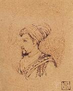 Rembrandt Harmensz Van Rijn A Medallion Portrait of Muhammad-Adil Shah of Bijapur USA oil painting artist